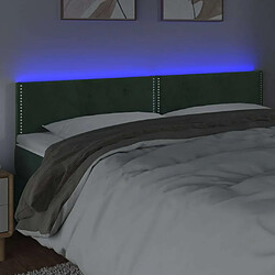 Avis Maison Chic Tête de lit moderne à LED lumineuse pour chambre - Décoration de lit Vert foncé 160x5x78/88 cm Velours -MN24131