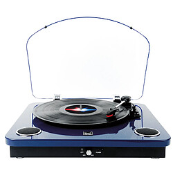 Dual Platine vinyle Bluetooth out enceintes intégrées finition laquée bleue