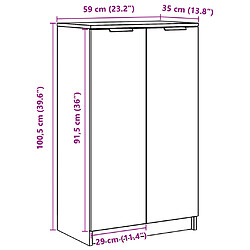 vidaXL Meuble à chaussures Chêne marron 59x35x100 cm Bois d'ingénierie pas cher