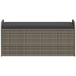 Acheter Maison Chic Banc de rangement | Meuble de rangement d'Entrée | Coffres d'Intérieur avec coussin gris 115x51x52 cm résine tressée -MN74087