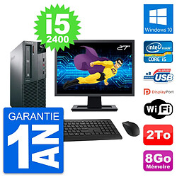 PC Lenovo M81 SFF Ecran 27" Intel i5-2400 RAM 8Go Disque Dur 2To Windows 10 Wifi · Occasion 