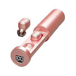 LUUCOZK Écouteurs stéréo sans fil Bluetooth 5.0 Smart Touch TWS-202 Mini écouteurs de sport - Rose 