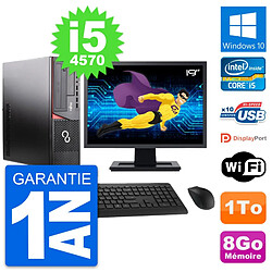 PC Fujitsu E920 DT Ecran 19" Intel i5-4570 RAM 8Go Disque 1To Windows 10 Wifi - Occasion