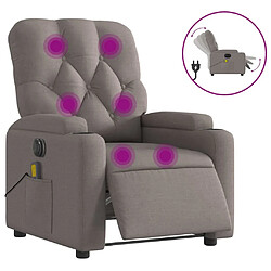 Maison Chic Fauteuil Relax pour salon, Fauteuil de massage inclinable électrique Taupe Tissu -GKD69094