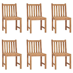 Maison Chic Lot de 6 Chaises de jardin,Fauteuil d'extérieur Bois de teck solide -MN18295