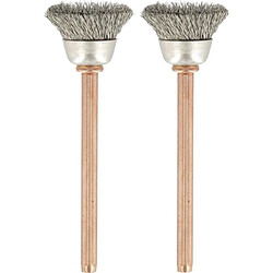 Lot de 2 brosses inox boisseau pour Dremel - 26150531JA