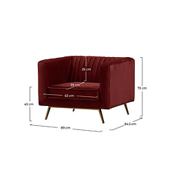 Rendez Vous Deco Fauteuil Gatsby en velours bordeaux