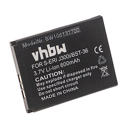 vhbw Batterie compatible avec Sony-Ericsson T270, T270i, T280, T280i, W200, W200i, z310, Z310i smartphone (600mAh, 3,7V, Li-ion)