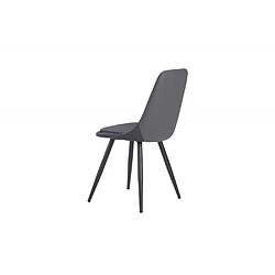 Avis Inside 75 Lot de 4 chaises design COCOON piètement métal noir assise gris foncé