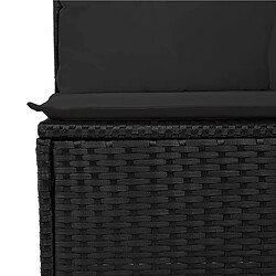 Avis vidaXL Salon de jardin 6 pcs avec coussins noir résine tressée