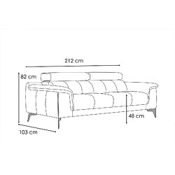 Acheter Courtois Laville Canapé XXL droit 3 places tissu gris MATERA