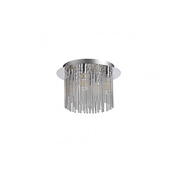 Avis Luminaire Center Plafonnier en cristal Amon 4 Ampoules Chrome poli 6 Cm