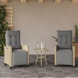 vidaXL Chaises inclinables de jardin lot de 2 avec repose-pied rotin 