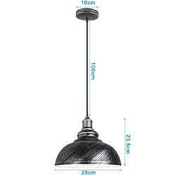 Acheter Stoex Lot de 2 Lustre Suspension Industriel Vintages Abat-jour Ø29cm E27 Luminaire en Fer Métal Câble Réglable - Argenté