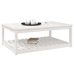 Avis vidaXL Table de jardin blanc 121x82,5x45 cm bois massif de pin