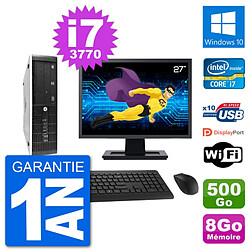 PC HP 8300 SFF Ecran 27" Intel i7-3770 RAM 8Go Disque 500Go Windows 10 Wifi · Occasion 