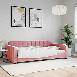 Maison Chic Lit de repos | Lit d'appoint | Lit de jour pour salon rose 100x200 cm velours -GKD57902