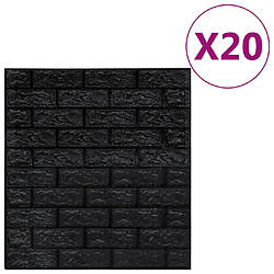 vidaXL Papier peint 3D autoadhésif Briques 20 pcs Noir