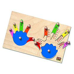 Edufun - EF 10080/12075 - Set de 2 Puzzles en Bois - les Deux Mains + Chiffre et Quantité 