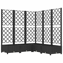 Maison Chic Jardinière,Bac à fleurs avec treillis - pot de fleur Noir 120x120x121,5 cm PP -GKD78710