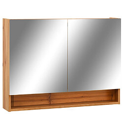 vidaXL Armoire à miroir de salle de bain LED Chêne 80x15x60 cm MDF