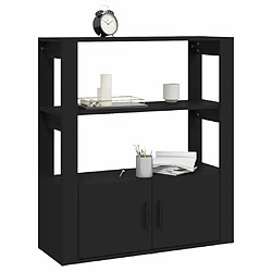 Acheter Maison Chic Buffet,Meuble de Rangement,commode pour salon,Cuisine Noir 80x30x90 cm Bois d'ingénierie -MN99126