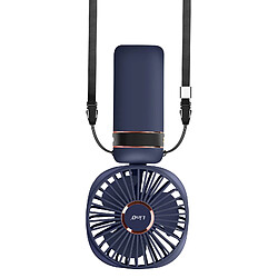 Avis LinQ Mini Ventilateur Portable Réglable 90° Affichage LED Design Rond Bleu Nuit