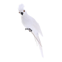 oiseau coloré plume réaliste maison jardin décor ornement oiseau perroquet blanc