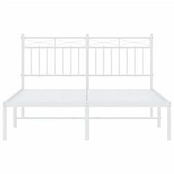 Maison Chic Lit adulte - Cadre de lit métal avec tête de lit pour chambre blanc 135x190 cm -MN84051 pas cher