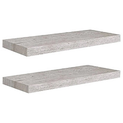 vidaXL Étagères murales flottantes 2 pcs gris béton 60x23,5x3,8 cm MDF