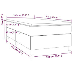 Acheter vidaXL Sommier à lattes de lit avec matelas Gris foncé 100x200 cm