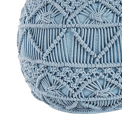 Acheter Beliani Pouf en coton bleu d 40 cm KAYSERI