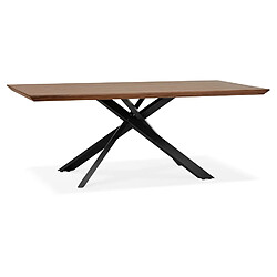 Alterego Table à diner avec pied central en x 'WALABY' en bois finition Noyer - 200x100 cm