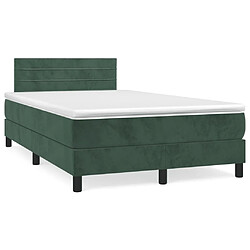 vidaXL Sommier à lattes de lit et matelas Vert foncé 120x200cm Velours