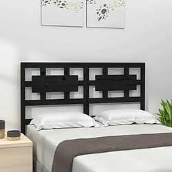 Maison Chic Tête de lit scandinave pour lit adulte,Meuble de chambre Noir 185,5x4x100 cm Bois massif de pin -MN13641