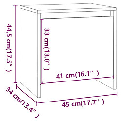 vidaXL Tables de chevet 2 pcs chêne fumé 45x34x44,5 cm bois ingénierie pas cher