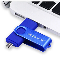 Wewoo Clé USB MicroDrive 8 Go USB 2.0 pour téléphone et ordinateur Double disque rotatif OTG Metal U Blanc