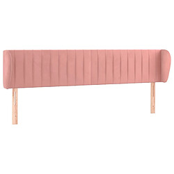 Maison Chic Tête de lit scandinave avec oreilles,meuble de chambre Rose 183x23x78/88 cm Velours -MN73919