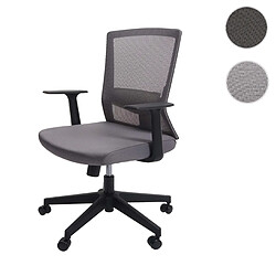 Mendler Chaise de bureau HWC-J90, dossier ergonomique en forme de S, soutien de la taille réglable ~ gris 