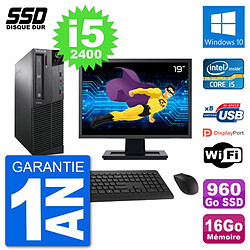 PC Lenovo M91p SFF Ecran 19" Intel i5-2400 RAM 16Go SSD 960Go Windows 10 Wifi · Occasion 