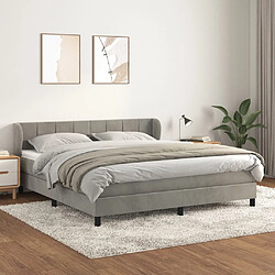 vidaXL Sommier à lattes de lit et matelas Gris clair 160x200cm Velours 