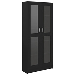 vidaXL Armoire à vitrine Noir 82,5x30,5x185,5 cm Bois d’ingénierie