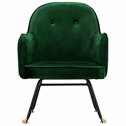 Avis Maison Chic Chaise à bascule | Fauteuil Relax, design moderne Vert foncé Velours -GKD23946