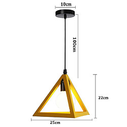 Avis Stoex Suspension Luminaire Industrielle Contemporain, Lustre Abat-Jour Plafonnier en Métal Fer Cage E27 (Jaune)