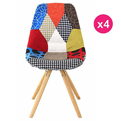 Lot de 4 Chaises Lounge Multicolore Patchwork KosyForm