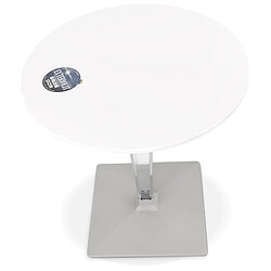 Avis Alterego Table de terrasse ronde 'LIMPID' blanche intérieur/extérieur - Ø 68 cm