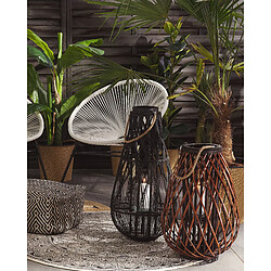 Beliani Lanterne décorative marron en bois de saule 60 cm KIUSIU