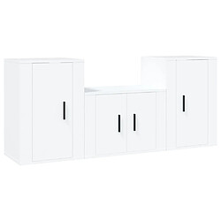 Maison Chic Ensemble de meubles TV 3 pcs pour salon - Blanc Bois d'ingénierie -MN91665