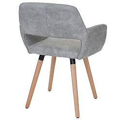 Acheter Decoshop26 Chaise de salle à manger bureau visiteur sans roulette design rétro en tissu gris pied en bois clair 04_0002154