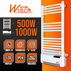 Warm Tech Radiateur sèche serviettes avec fluide 500W + soufflerie 1000W - Warmtech